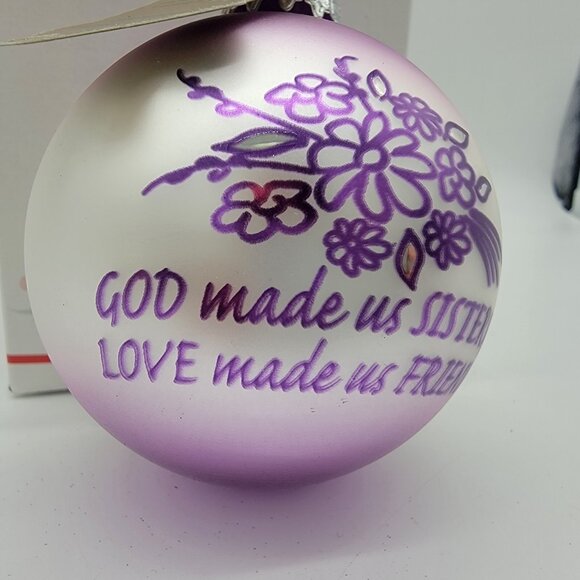 Bronners Christmas Ornament God Made‎ Us Sisters With Tag And Box Sister - Picture 2 of 4